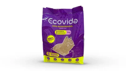 Areia higiênica feita de mandioca